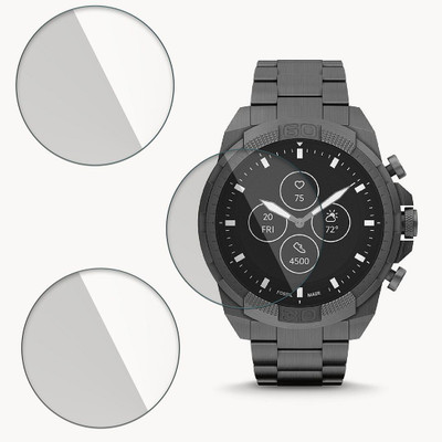 FCS Impossible Screen Guard for Fossil Hybrid Smartwatch Hr 44Mm Bronson 9H Anti Shock Watch Screen Protector(Pack of 3)