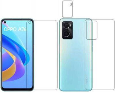 DOWRVIN Front and Back Tempered Glass for OPPO A76(Pack of 3)