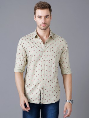 Paul Street Men Printed Casual Cream Shirt