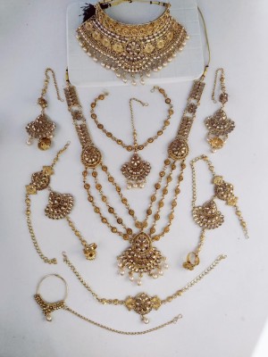 SHIV SHAKTI JEWELLERS Alloy Gold-plated White, Gold Jewellery Set(Pack of 1)