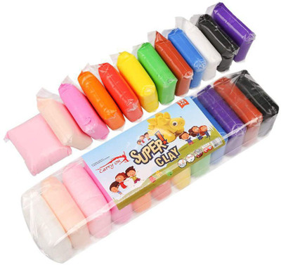Shizuka 12 Multicolor Air Clay For Kids With Clay Modeling Tools (Set of 12) (Pack of 2) Art Clay(120 g)