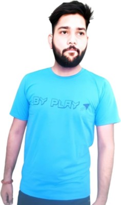 By-Play Printed Men Round Neck Blue T-Shirt