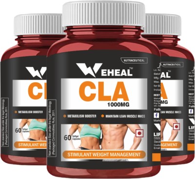 WEHEAL CLA 1000mg (Conjugated Linoleic Acid)-Natural Support, Weight loss(3 x 60 Capsules)