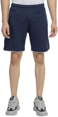 AJEEOJEE BZAR Self Design Men Dark Blue Regular Shorts