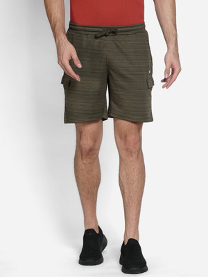 Wildcraft Striped Men Green Casual Shorts