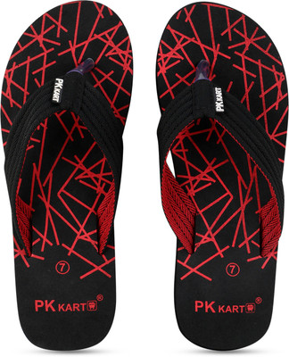 PKKART Men Flip Flops(Black , 8)