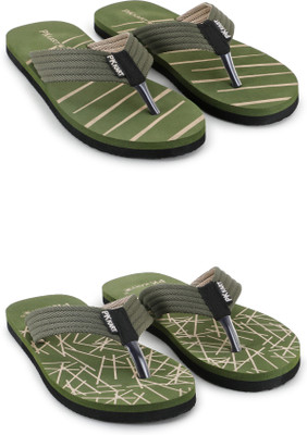 PKKART Men Flip Flops(Green , 10)