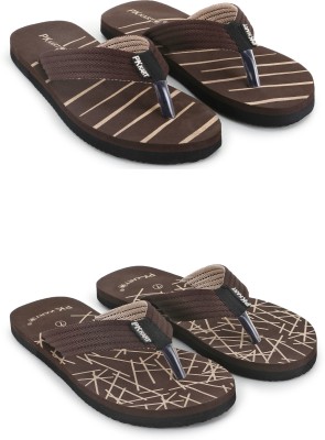 PKKART Men Flip Flops(Brown , 10)