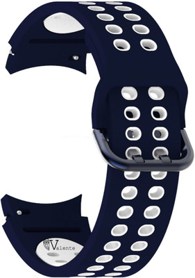 valente Silicone 20mm Buckle Strap Compatible with Galaxy Watch 4 (40mm/42mm/44mm/46mm) Smart Watch Strap(Blue, White)