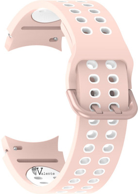 valente Silicone 20mm Buckle Strap Compatible with Watch 4 (40mm/42mm/44mm/46mm) Smart Watch Strap(Pink)