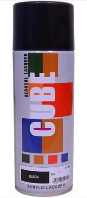 CUBE Black Spray Paint 400 ml(Pack of 1)