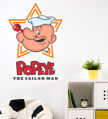 HAPPYSTICKY 70 cm Popeye Removable Sticker(Pack of 1)