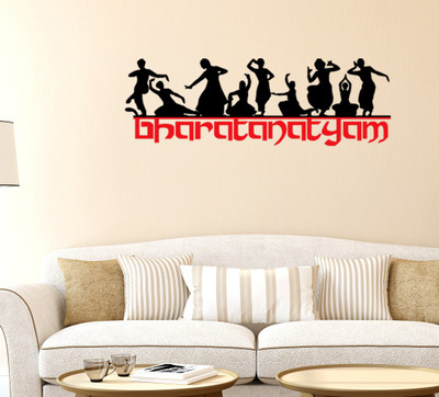 HAPPYSTICKY 95 cm Bharatanatyam Removable Sticker(Pack of 1)