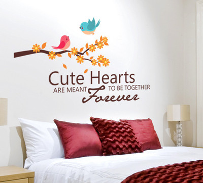 HAPPYSTICKY 120 cm Cute Hearts Removable Sticker(Pack of 1)