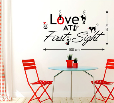 Tuffuk 60 cm Love At First Sight | Wall Stickers | PVC Vinyl | Non-Reusable Sticker | Self Adhesive Sticker(Pack of 1)