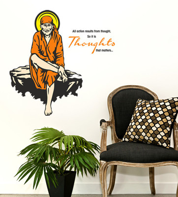 WALLSTICK 80 cm Sai Baba Sticker(Pack of 1)