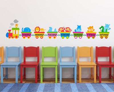 Littlebuds 160 cm Weekdays Removable Sticker(Pack of 1)