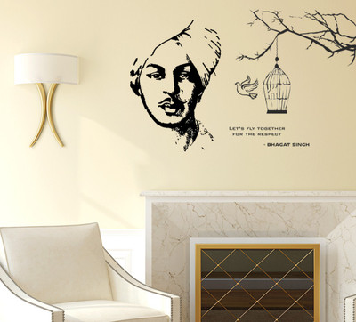 Littlebuds 90 cm Bhagat Singh Removable Sticker(Pack of 1)