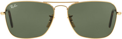 Ray-Ban Retro Square Sunglasses(For Men, Green)