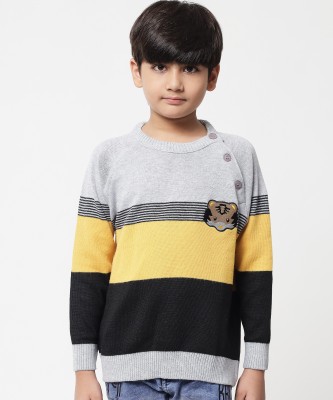 NICK AND JONES Woven Round Neck Casual Boys Multicolor Sweater