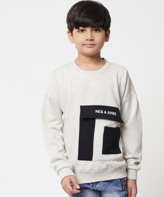 NICK AND JONES Full Sleeve Color Block Boys Sweatshirt