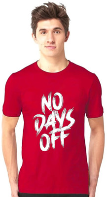 Tee Gallery Typography Men Round Neck Red T-Shirt