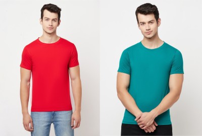 ODOKY Solid Men Round Neck Red T-Shirt