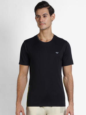 Wildcraft Colorblock Men Polo Neck Black T-Shirt