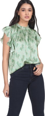 FLYING MACHINE Casual Printed Women Green Top