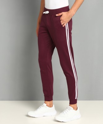 SHARKTRIBE Striped Men Maroon Track Pants