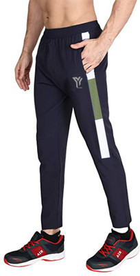 YUNEK Solid, Striped Men Dark Blue Track Pants