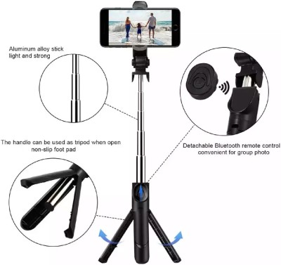 Photron Selfie Stick In-built Bluetooth SLF300BT Monopod(Black, Supports Up to 500 g) - at Rs 499 ₹ Only