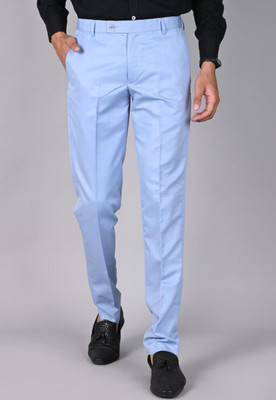 ABHIRAAM Regular Fit Men Light Blue Trousers