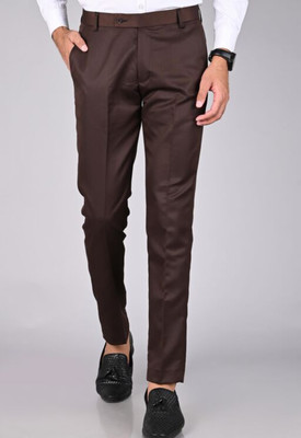 BhujangTung Slim Fit Men Brown Trousers