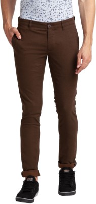 PARX Skinny Fit Men Brown Trousers