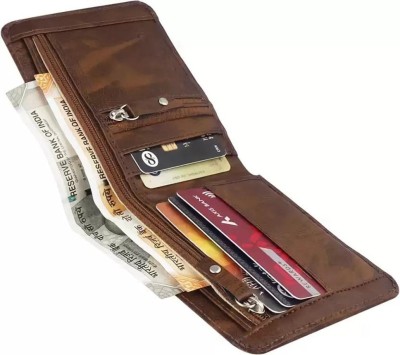 WOOD BAZAR Men Brown Artificial Leather Wallet(6 Card Slots)