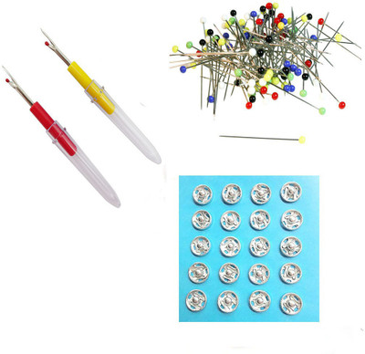 Crafts Haveli 3 Items Combo : 2 Seam Ripper, Tich Button & Round Head Pin