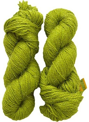 JEFFY Vardhman RABIT Wool Hank Hand Knitting Wool/Art Craft Yarn, Light Green 400 gm