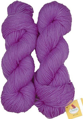 JEFFY Vardhman Brilon Wool Hank Hand Knitting Wool/Art Craft Yarn, Purple 200 gm