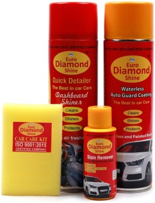 Euro Diamond Shine Car dashboard polish, Car Polish, Stain removal and sponge Combo