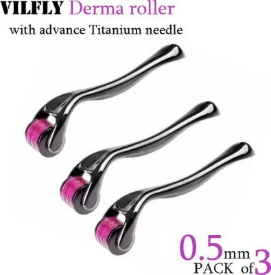 VILFLY advance Derma Roller 0.5 mm ( PACK OF 3 ) For Hair Regrowth, Face Acne Scars(100 g)