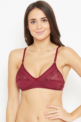 N-gal Cotton Non Padded Regular Bra Women T-Shirt Non Padded Bra(Maroon)