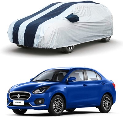 GKG Car Cover For Maruti Suzuki Swift Dzire (With Mirror Pockets)(Silver, Black)