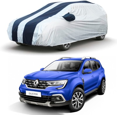 GKG Car Cover For Renault Duster (With Mirror Pockets)(Silver, Black)