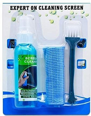 MDB Screen Cleaner with Micro Fiber Cloth and Brush 3 in 1 Cleaning Set for Computers, Laptops, Mobiles(SSC-3IN1)
