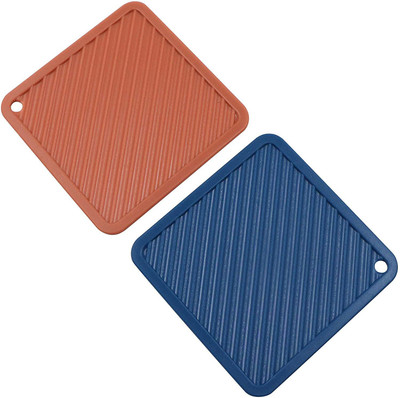 Spatlus Square Reversible PVC Coaster Set(Pack of 2)