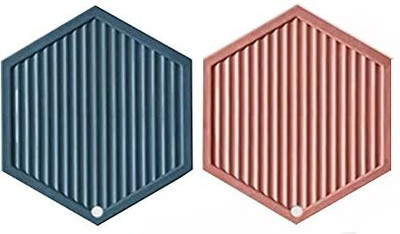Spatlus Hexagon Reversible PVC Coaster Set(Pack of 2)