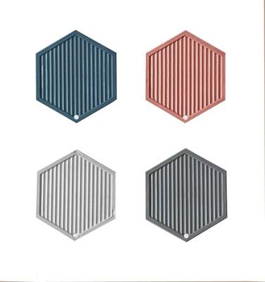 Spatlus Hexagon Reversible PVC Coaster Set(Pack of 4)