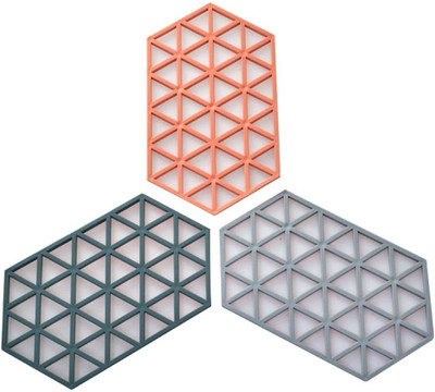 Spatlus Hexagon Reversible PVC Coaster Set(Pack of 3)