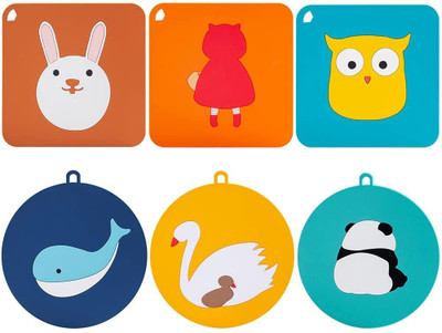 Spatlus Square Reversible PVC Coaster Set(Pack of 6)